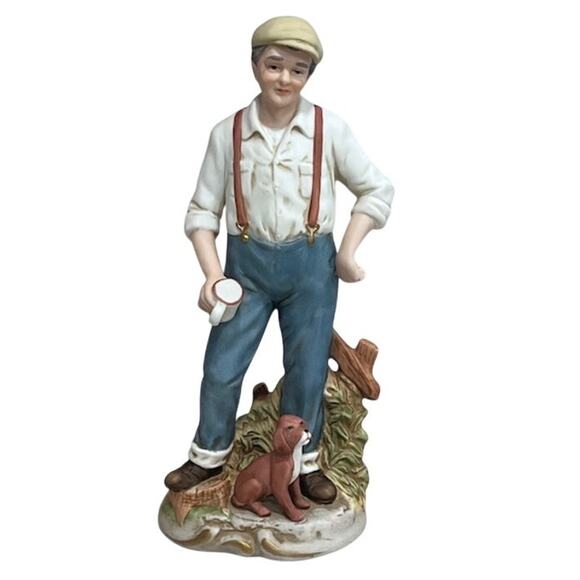 Vintage HOMCO Figurine - Old Man with Dog #1425 - Repaired - Picture 1 of 11